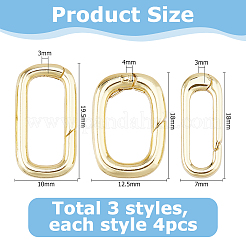 12 шт. 3 стиля латунных пружинных затворных колец KK-HS0015-32