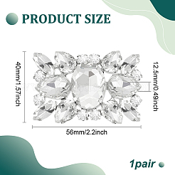 1 пара латунных зажимов для обуви со стразами AJEW-FG0003-60