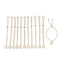 12 шт. латунный браслет-слайдер из цепочки и скрепок&nbsp;BJEW-JB13088