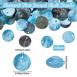 140 шт. подвески из окрашенной натуральной ракушки акойя&nbsp;BSHE-BBC0001-07D