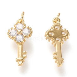 Латунные микропаве прозрачные подвески с фианитом ZIRC-K086-04G