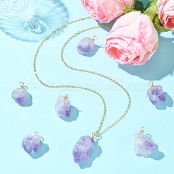 10 шт. Подвески из натурального аметиста&nbsp;PALLOY-CJ00158