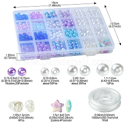 Наборы для изготовления браслетов из круглых бусин из акрила и АБС-пластика с имитацией жемчуга&nbsp;DIY-FS0007-42