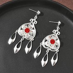 Серьги-люстры из гальванизированной латуни EJEW-Z129-05S