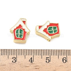 Рождественские латунные эмалевые бусины KK-I474-G17