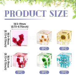 5 шт. 5-цветный кубический магнит на холодильник из смолы&nbsp;FIND-TA0005-87