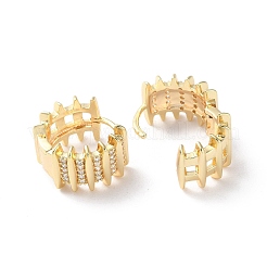 Латунные микро проложить серьги обруча кубического циркония EJEW-P259-21G