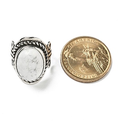 Регулируемые кольца из натурального говлита&nbsp;RJEW-I108-01AS-01