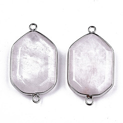 Соединители звеньев естественного розового кварца G-T131-48P-06