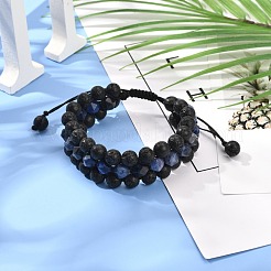 Мужской браслет из плетеных бусин из 3 нити BJEW-JB06960-01