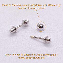 60 шт. 2-х цветные ушные гайки из хирургической нержавеющей стали 316L STAS-BBC0007-81