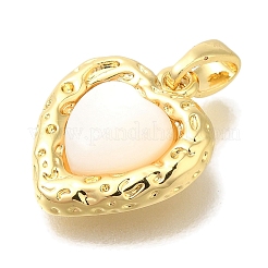 Подвески из латуни с натуральными белыми ракушками KK-K388-78G