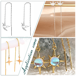 4 пара 2-х цветных сережек из нержавеющей стали 304&nbsp;STAS-LP0001-14