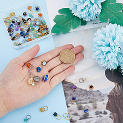 12 набор 2-х цветных натуральных смешанных камней-шармов G-FH0001-87