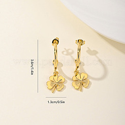 Серьги-гвоздики с клевером из нержавеющей стали FD4854-1