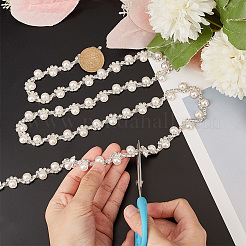1 ярд хрустальных цепочек-чашек со стразами и пластиковыми жемчужными бусинами DIY-GA0005-72