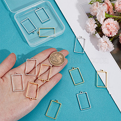 12 шт. 2-х цветные прямоугольные подвески из нержавеющей стали 304 с открытой задней частью STAS-UN0057-58