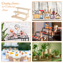 3-ярусная деревянная подставка для органайзера для карточек для сережек&nbsp;ODIS-WH0099-21