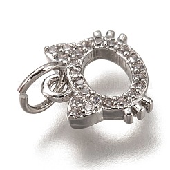 Латунные микропаве прозрачные кубические циркониевые подвески&nbsp;ZIRC-B002-55P