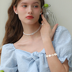 2 нитка бусины из натуральных пресноводных ракушек&nbsp;SHEL-SC0001-92