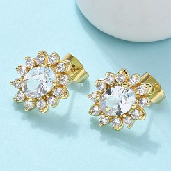 Серьги-гвоздики из циркония&nbsp;EJEW-C139-04G