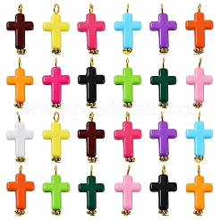 130шт. 13-х цветные акриловые крестики-подвески&nbsp;PALLOY-YW031