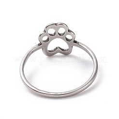 Кольцо с отпечатком лапы из нержавеющей стали 201 RJEW-J051-25P