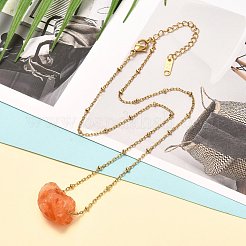 Ожерелья с подвесками из грубых необработанных натуральных камней NJEW-JN03641