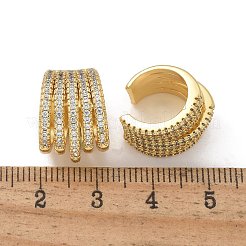 Прозрачные серьги-каффы с несколькими линиями кубического циркония EJEW-R150-04G