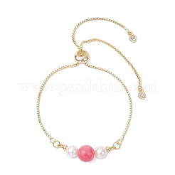 Регулируемые браслеты-слайдеры из латуни с микропаве из кубических цирконий для женщин BJEW-JB12619