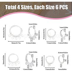 40 шт. 4 стильных стойки с покрытием из экологически чистой латуни фурнитура для сережек-колец KK-FH0003-98