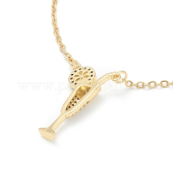 Ожерелья с подвесками из латуни с прозрачным кубическим цирконием&nbsp;NJEW-F281-03