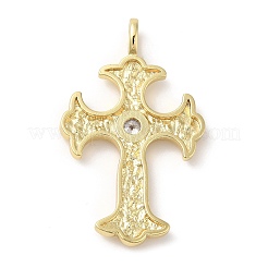 Латунные микропаве прозрачные подвески с фианитом&nbsp;KK-M246-03G