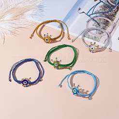 Большой плетеный браслет из бисера от сглаза&nbsp;BJEW-JB07109