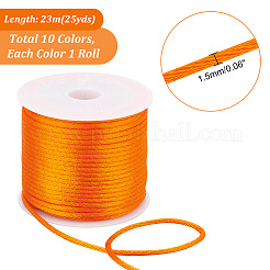 10 рулон 10-х цветного круглого полиэстерового атласного шнура с переплетением нитей OCOR-PH0002-54