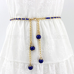 Сплав и пластик круглые бусины кисточки цепи для талии живота для женщин FS-WG5D547-02