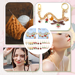 Маркеры петель с замком в виде цветка и божьей коровки из сплава эмали HJEW-PH01712