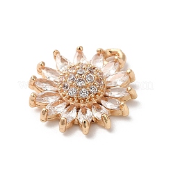 Латунные микропаве прозрачные подвески с фианитом KK-C062-062G