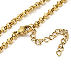 Ионное покрытие(ip) 304 нержавеющая сталь цепочка роло ожерелья NJEW-C060-02G