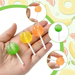 9 шт. 3-х цветные подвески из полупрозрачной смолы&nbsp;FIND-FS0002-90