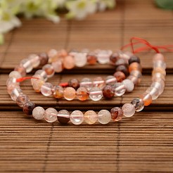 Натуральные круглые бусины из гематоидного кварца/огненного кварца&nbsp;G-N0078-6mm-06