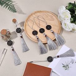 6 шт. плоские круглые подвесные украшения из дерева&nbsp;AJEW-CP0010-44A