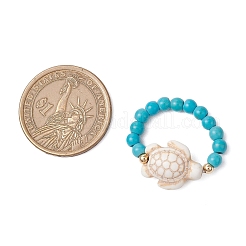 Кольца из синтетической бирюзы&nbsp;RJEW-TA00194