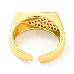 Покрытие стойки латунь с прозрачными циркониевыми открытыми манжетами&nbsp;RJEW-Q784-18G