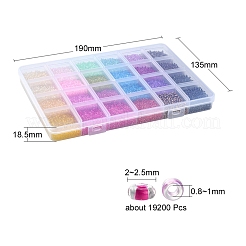 19200шт 24 цвета 12/0 стеклянные бусины SEED-YW0001-87