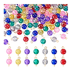 120 шт. волочильные станки прозрачные стеклянные круглые соединители подвески&nbsp;PALLOY-PHE00015