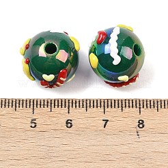 Рождественское УФ-покрытие непрозрачные акриловые бусины&nbsp;OACR-H057-01D