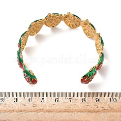 Браслеты-манжеты из нержавеющей стали 304 с эмалью для женщин&nbsp;BJEW-F518-01G