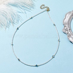 Ожерелье из стеклянных бусин и стеклянных бусин в стиле лэмпворк с застежками из нержавеющей стали 304 NJEW-JN04597-05