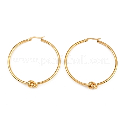 Серьги-кольца с узлами из нержавеющей стали 304&nbsp;EJEW-D330-01G